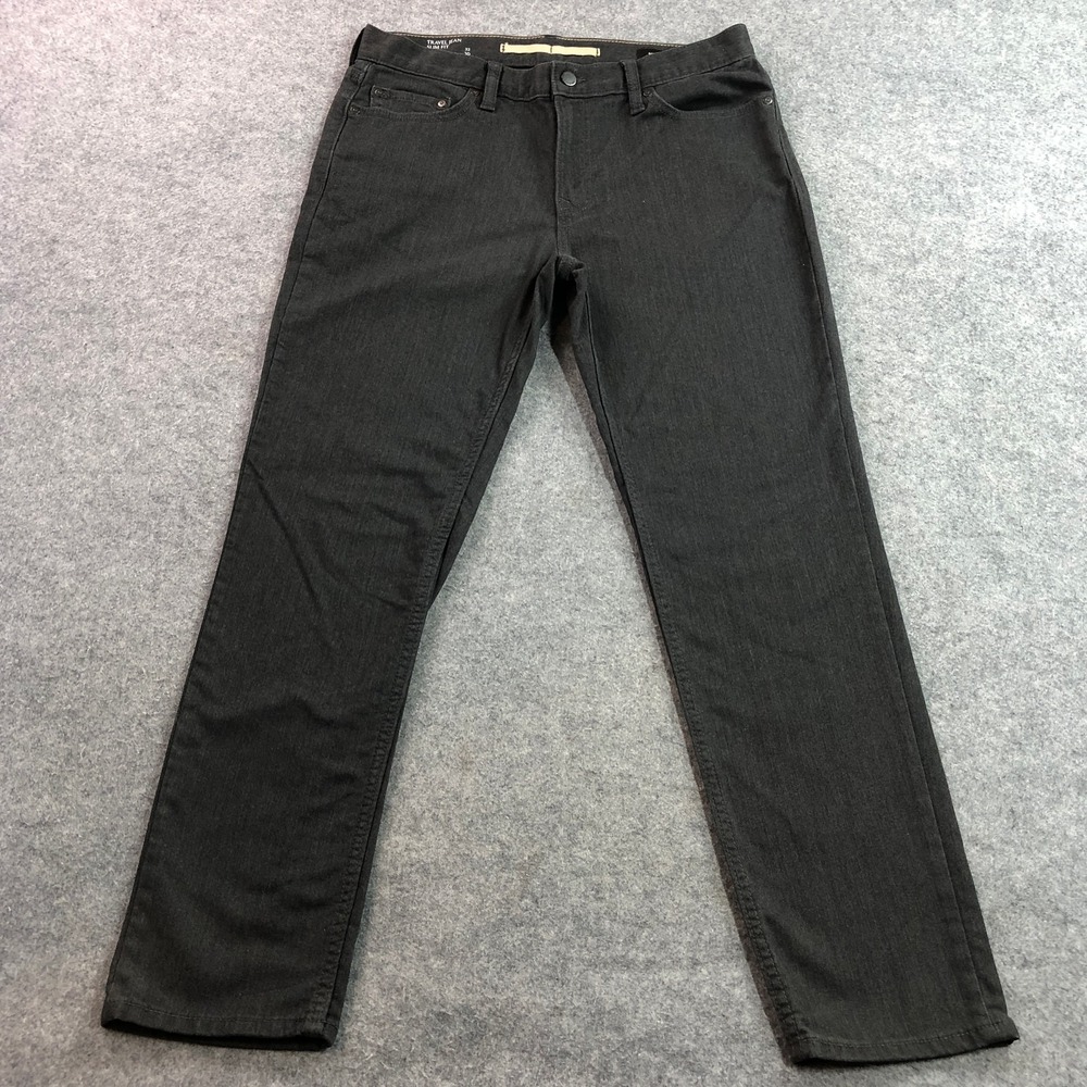 Banana Republic Mens Travel Jean 32 Charcoal Gray Slim Fit Soft Stretch Pants